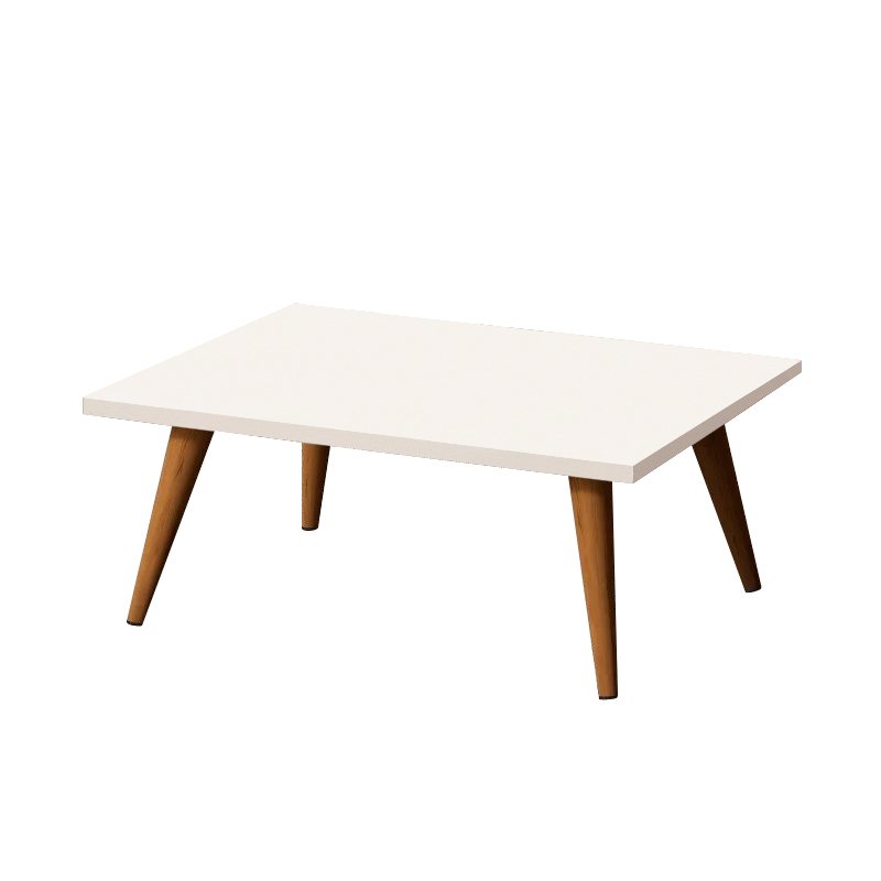 Mesa De Centro Retangular Sala Mdf Pé Palito Decorativa - Branco 65x35cm - 3