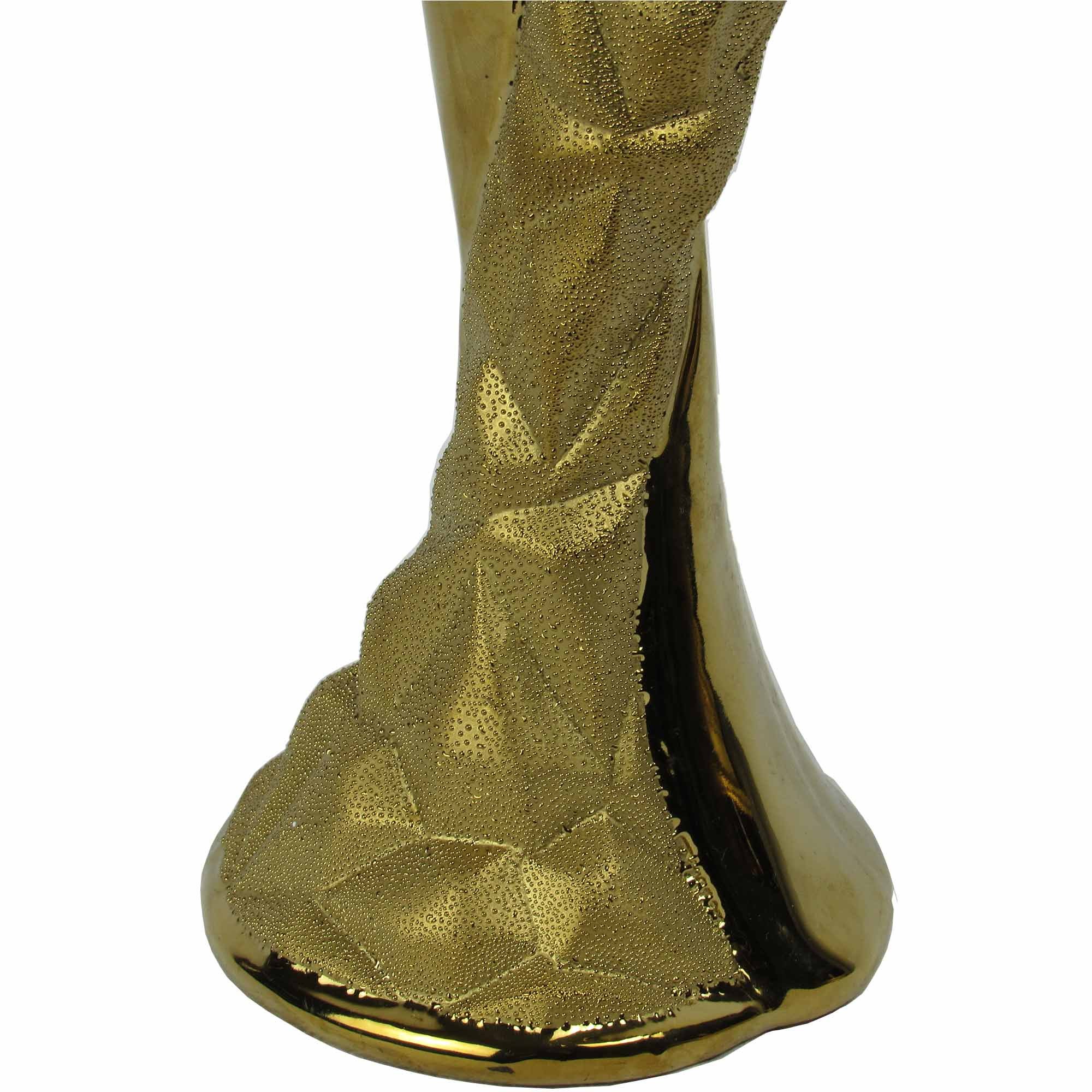Estatueta Casal Se Abraçando em Porcelana Dourado - 34x12cm - Encante-se com Nosso Objeto Decorativo - 5