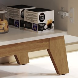 Aparador Buffet Cancun 2 Portas Balcão Cozinha:Off White/Freijó - 6