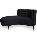 Ver imagem 2 de Sofá Chaise Penélope 3 Lugares Fixo 163cm Preto Veludo