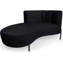 Ver imagem 1 de Sofá Chaise Penélope 3 Lugares Fixo 163cm Preto Veludo