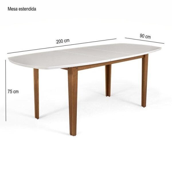 Mesa Extensível 2,0M Aberta Oval 6 Cadeiras Jabuticabeira Cabecasa MadeiraMadeira - 3