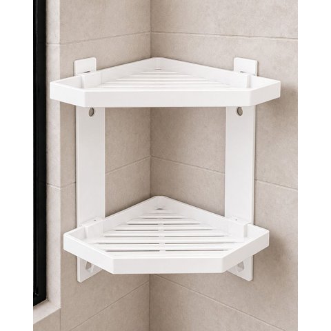 Prateleira Cantoneira Suporte Porta Shampoo Banheiro Multi Branco