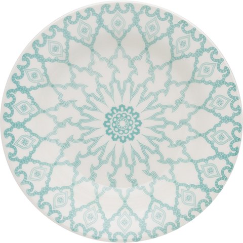 Kit 12 Pratos Fundos Donna Mandala Oxford Cerâmica 22cm
