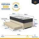Ver imagem 6 de Cama Box com Colchão de D33 Iso 3000 Gazin + Auxiliar de Espuma Unique Solteiro 88cm