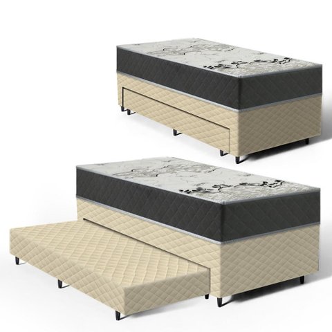Cama Box com Colchão de D33 Iso 3000 Gazin + Auxiliar de Espuma Unique Solteiro 88cm