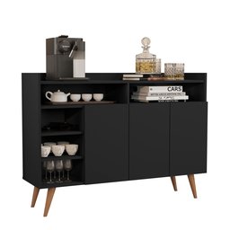 Buffet Aparador 3 Portas Nichos Retro Celta - Giga - Black - 1