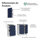 Ver imagem 4 de Conjunto Gabinete para Banheiro 110cm 3 Gavetas 3 Portas Branco/Azul Vik Madesa 01