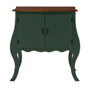 Ver imagem 3 de Cômoda de Madeira com 2 Portas Bombê - Verde Kalle com Tampo Imbuia Glazer