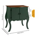 Ver imagem 4 de Cômoda de Madeira com 2 Portas Bombê - Verde Kalle com Tampo Imbuia Glazer