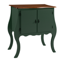 Ver imagem 2 de Cômoda de Madeira com 2 Portas Bombê - Verde Kalle com Tampo Imbuia Glazer