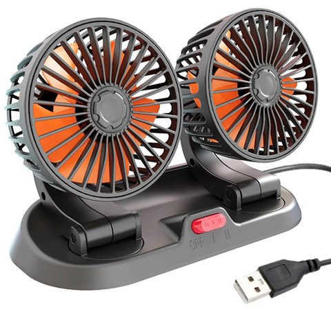 Ventilador Duplo Usb Mesa Escritorio Escrivaninha Carro Estudos Sol Verao Auotmotivo 2 Velocidades C