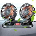 Ver imagem 2 de Ventilador Duplo Usb Mesa Escritorio Escrivaninha Carro Estudos Sol Verao Auotmotivo 2 Velocidades C