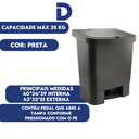 Ver imagem 6 de Lixeira com Pedal 25l Haus Preta Design e Alta Qualidade