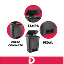 Ver imagem 7 de Lixeira com Pedal 25l Haus Preta Design e Alta Qualidade