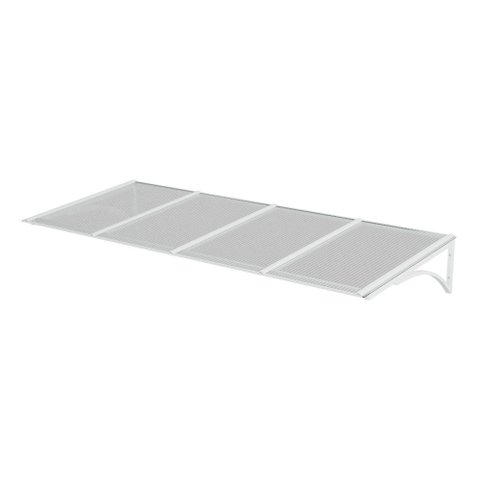 Toldo Fixo Policarbonato Alveolar Cristal - 1,50m X 1,00m - Estrutura Branca