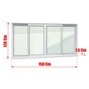 Ver imagem 4 de Janela Alumínio Elite 4 Folhas Moveis 120 x 150 V.Liso Branco Brimak