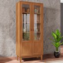 Ver imagem 1 de Cristaleira Lyra 2 Portas 4 Prateleiras Retro - Cedro