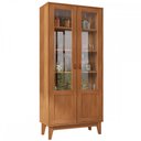 Ver imagem 2 de Cristaleira Lyra 2 Portas 4 Prateleiras Retro - Cedro