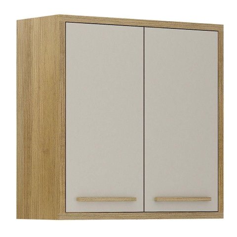 Armário Aéreo para Cozinha 2 Portas 80cm Torino Valdemóveis Cinamomo/off White
