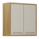 Ver imagem 1 de Armário Aéreo para Cozinha 2 Portas 80cm Torino Valdemóveis Cinamomo/off White