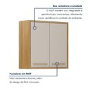 Ver imagem 5 de Armário Aéreo para Cozinha 2 Portas 80cm Torino Valdemóveis Cinamomo/off White