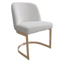 Ver imagem 7 de Kit 3 Cadeiras De Jantar Cléo Base Ouro Fosco Linho Bouclê Off White - CasaePoltrona