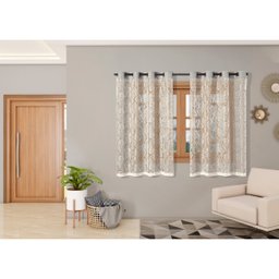 Cortina Janela 2,20 x 1,40 Sala Quarto Renda Cozinha Cinza - 2