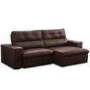 Ver imagem 1 de Sofá Retrátil Reclinável para Sala 3 Lugares 230cm Bryant L06 Couro Marrom - Lyam Decor