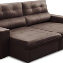 Ver imagem 7 de Sofá Retrátil Reclinável para Sala 3 Lugares 230cm Bryant L06 Couro Marrom - Lyam Decor