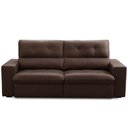 Ver imagem 2 de Sofá Retrátil Reclinável para Sala 3 Lugares 230cm Bryant L06 Couro Marrom - Lyam Decor