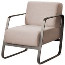 Ver imagem 1 de Kit 2 Poltronas para Sala e Escritório Base de Metal Mubai Linho Bege