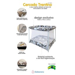 Cercado Infantil para Bebê Galzerano Trentino até 13kg Panda - Panda - 2