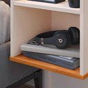 Ver imagem 3 de Mesa Cabeceira Suspensa Madri Divisória Nicho Mesinha Decorativa Quarto - Off White/cinamomo