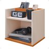 Mesa Cabeceira Suspensa Madri Divisória Nicho Mesinha Decorativa Quarto - Off White/cinamomo - 1