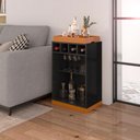 Ver imagem 3 de Aparador Adega Bar Bandeja Removível de Mdf 1 Prateleira e Nichos