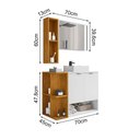 Ver imagem 4 de Conjunto para Banheiro Ibiza Ii Branco e Naturalle com Espelheira e Gabinete Moderno