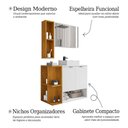 Ver imagem 3 de Conjunto para Banheiro Ibiza Ii Branco e Naturalle com Espelheira e Gabinete Moderno