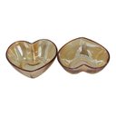 Ver imagem 2 de Kit 2 Bowls de Vidro Coração Ambar Metalizado 280ml
