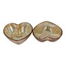 Kit 2 Bowls de Vidro Coração Ambar Metalizado 280ml - 2