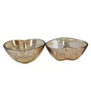 Ver imagem 1 de Kit 2 Bowls de Vidro Coração Ambar Metalizado 280ml