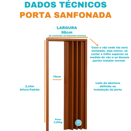 Porta Sanfonada Pvc 0,96x2,10 Multilit Mogno - 3