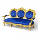 Ver imagem 6 de Jogo de Sofá Clássico Azul com 2 Poltronas