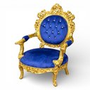Ver imagem 4 de Jogo de Sofá Clássico Azul com 2 Poltronas