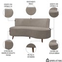 Ver imagem 3 de Sofá 2 Lugares para Sala Living 135cm Pés Palito Korah K04 Bouclê Bege Escuro - Mpozenato