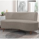 Ver imagem 2 de Sofá 2 Lugares para Sala Living 135cm Pés Palito Korah K04 Bouclê Bege Escuro - Mpozenato