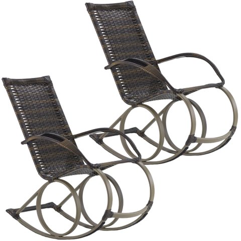 Conjunto de Cadeiras de Balanço Varanda Área Edícula Jardim Churrasco Trama Original