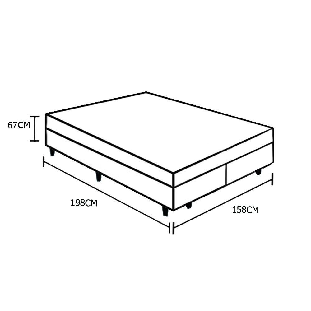 Cama Box Bipartido Queen Colchão Mola Cannes + Box Sintético Branco 158x198x67 - 7