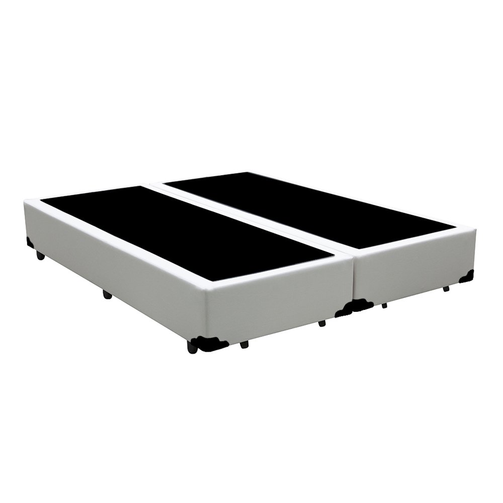 Cama Box Bipartido Queen Colchão Mola Cannes + Box Sintético Branco 158x198x67 - 2