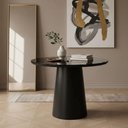 Ver imagem 1 de Mesa de Canto Cone Laqueado Redondo Vidro MDF 60cm Preto